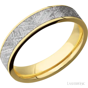 10K Yellow Gold with Polish Finish and Meteorite Inlay - 5MM