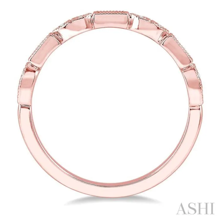 1/10 ctw Baguette & Round Cut Diamond Stackable Band in 14K Rose Gold