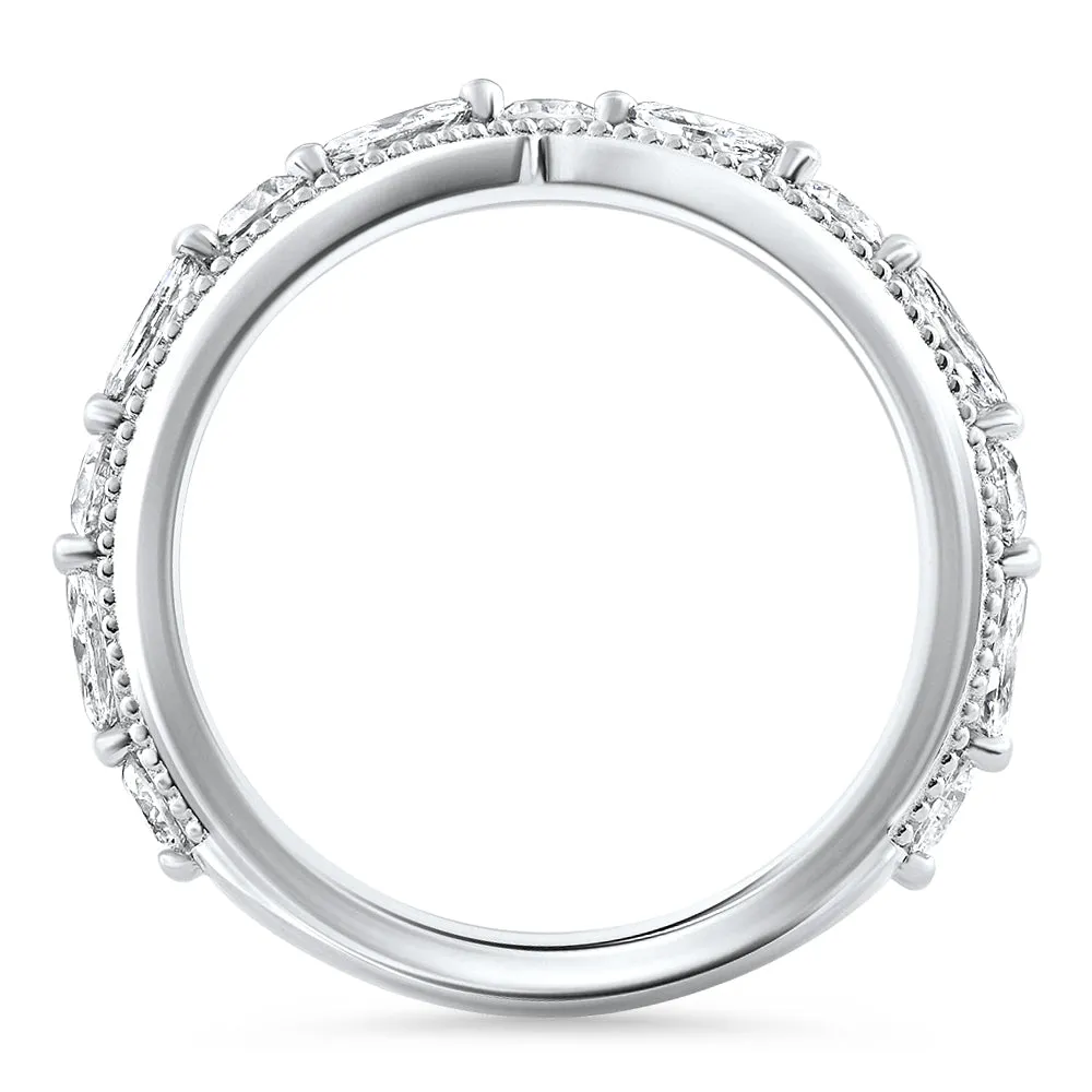1/10Ct Diamond Wedding Contour 1Ct Fancy MAnniversary Ring in 14k Gold Lab Grown