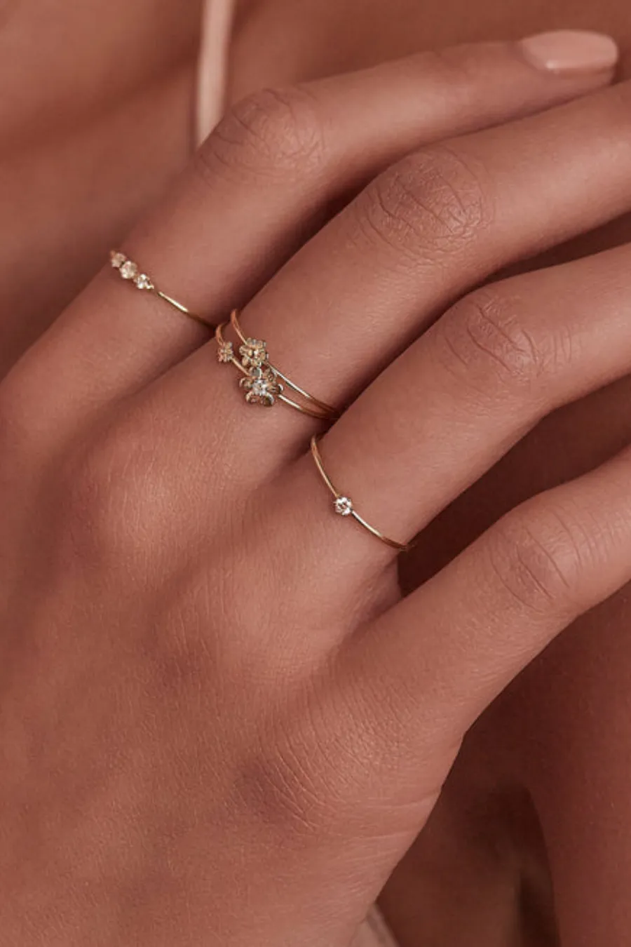 14k Gold Sweet Droplet Diamond Ring