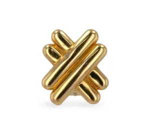 14K Yellow gold X earrings-225313