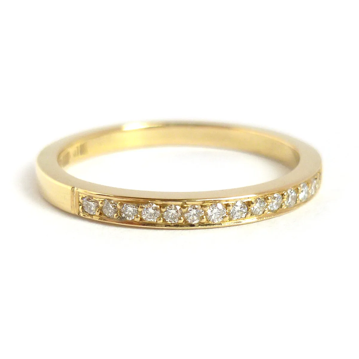 18ct yellow gold and pave set diamond eternity ring