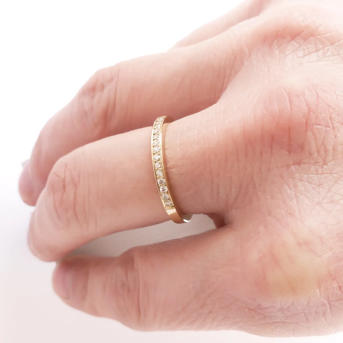 18ct yellow gold and pave set diamond eternity ring