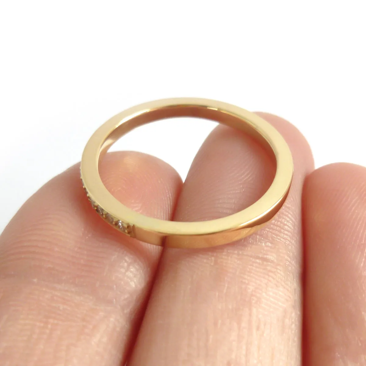 18ct yellow gold and pave set diamond eternity ring