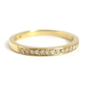 18ct yellow gold and pave set diamond eternity ring