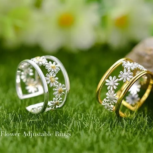 18k Gold Garden Flower Ring