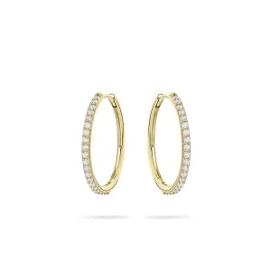 20mm 9ct Gold Hoop Earrings with Cubic Zirconia