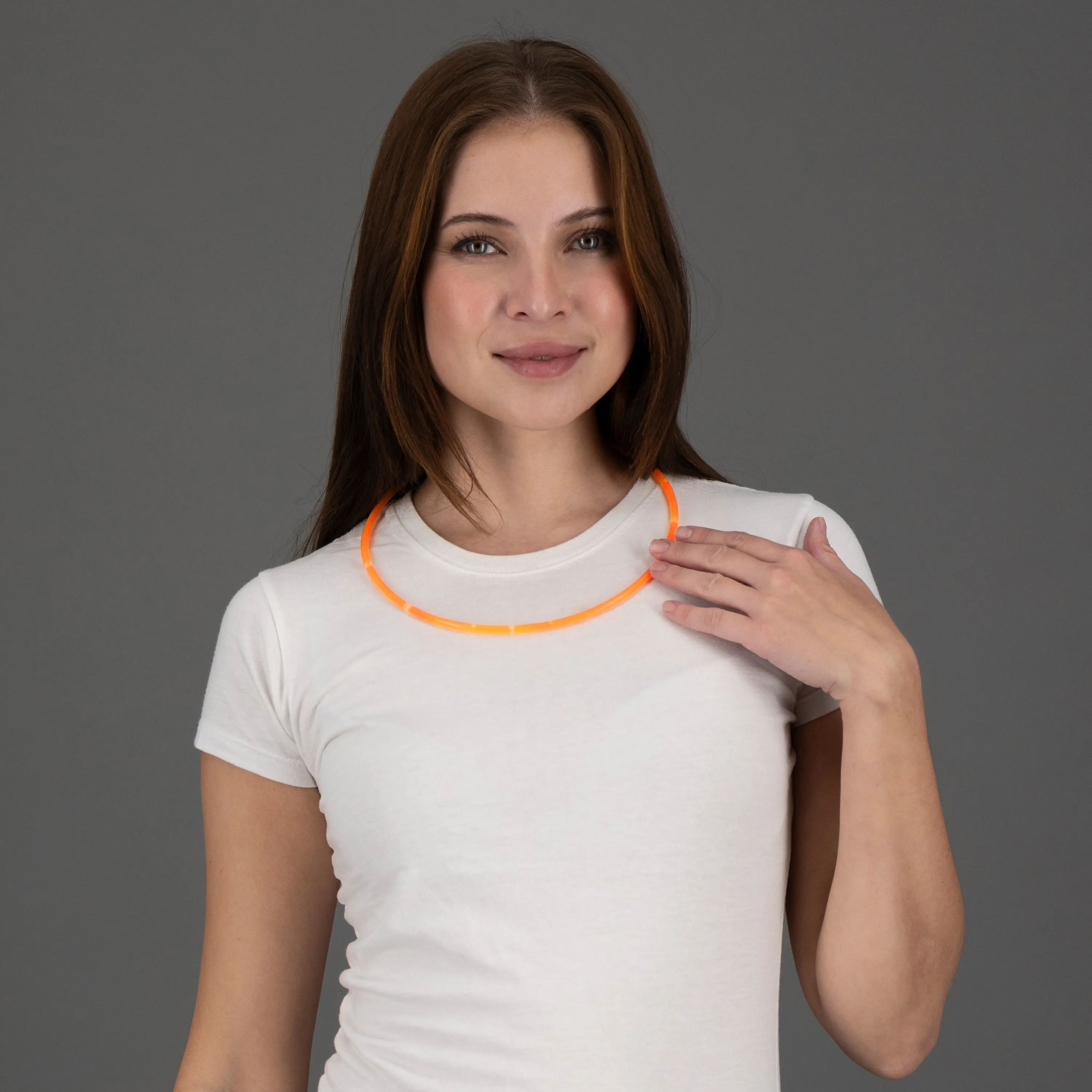 22 Inch Premium Jumbo Orange Glow Sticks Necklaces