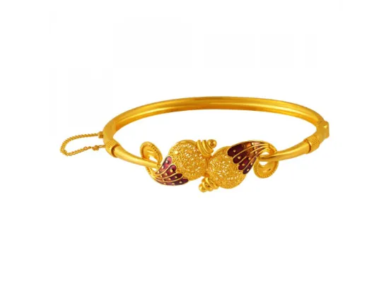 22k Timeless Gold Bangles With Two Conch Shape Details