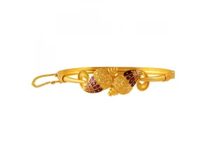 22k Timeless Gold Bangles With Two Conch Shape Details