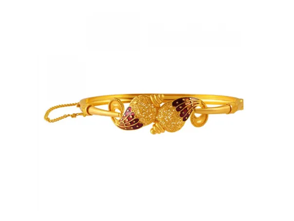 22k Timeless Gold Bangles With Two Conch Shape Details