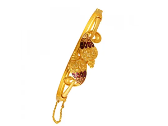 22k Timeless Gold Bangles With Two Conch Shape Details
