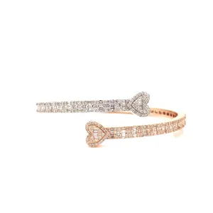 2.5CT Two-Tone Heart Bangle