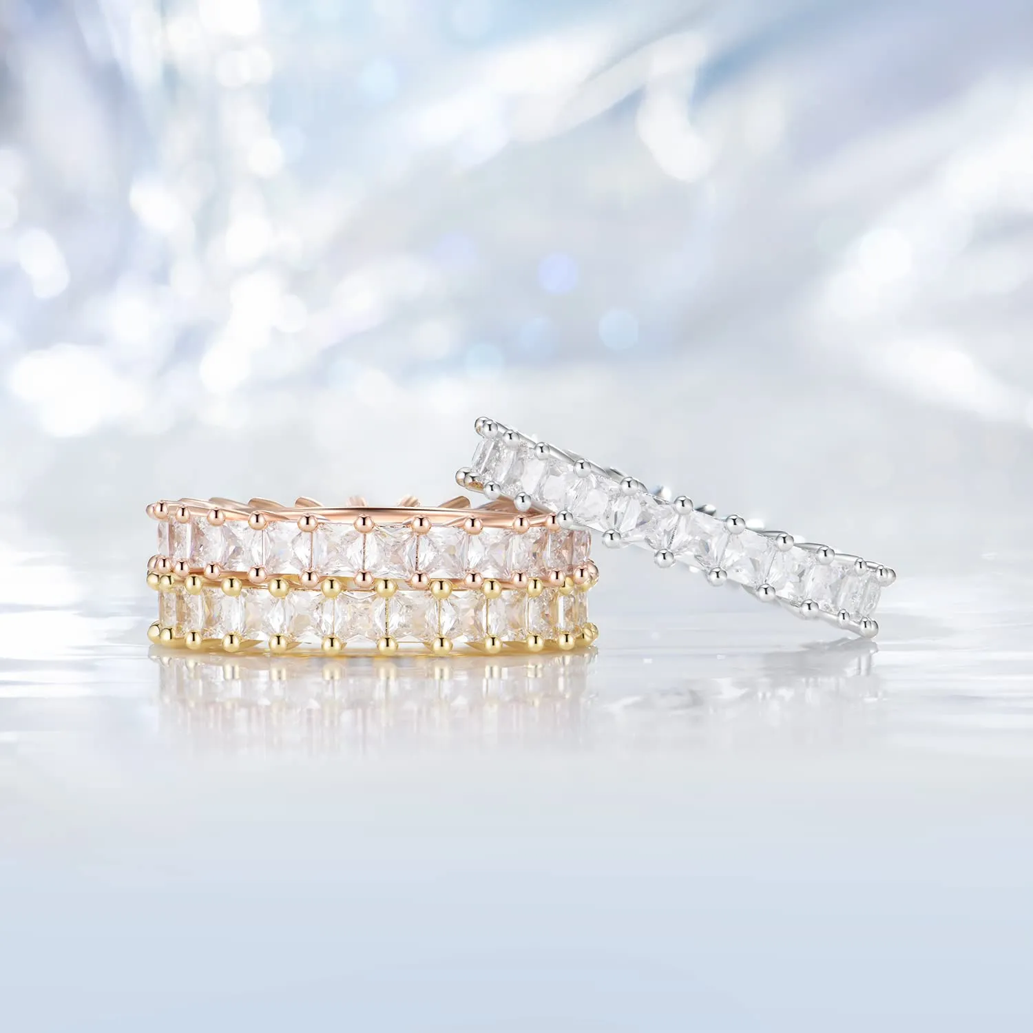 4mm Princess Cut Eternity Wedding Ring