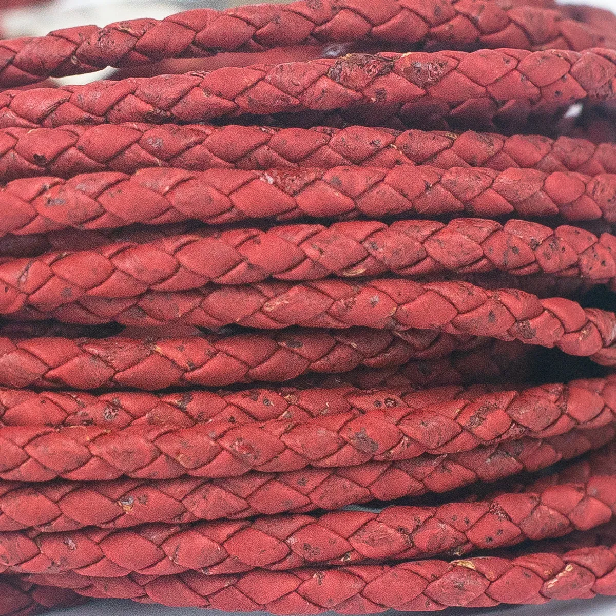 5mm Wine Red Braided Cork Jewelry Crafting Cord COR-328(10Meters)