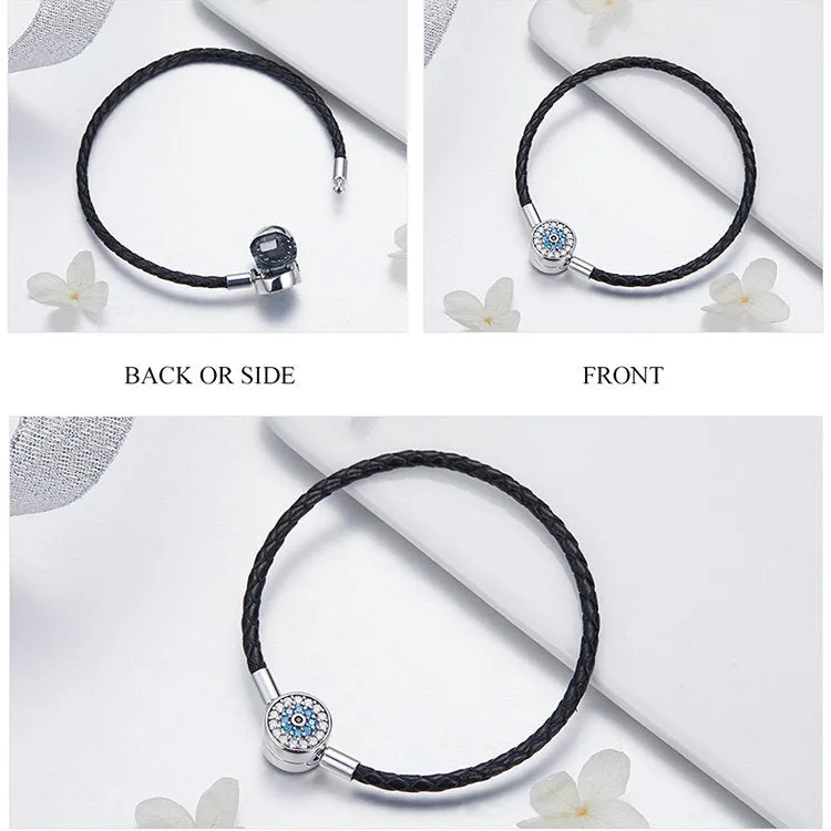 925 Silver Magical Mysteries Charm Bracelet With Black Knitting