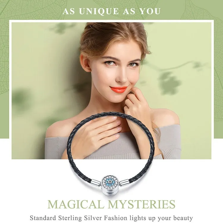 925 Silver Magical Mysteries Charm Bracelet With Black Knitting