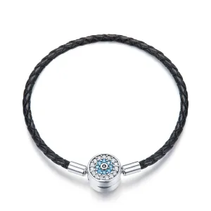 925 Silver Magical Mysteries Charm Bracelet With Black Knitting