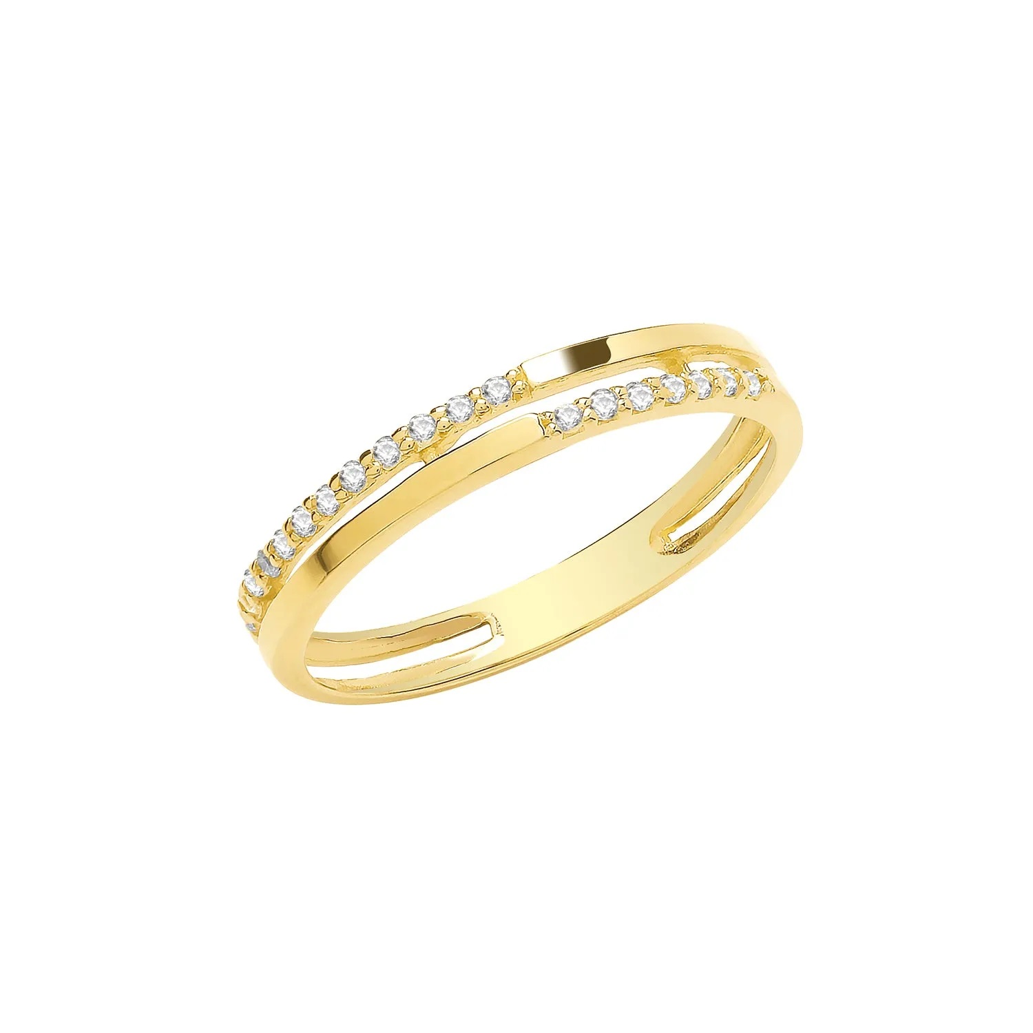 9ct Gold Double Band Cubic Ring