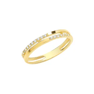 9ct Gold Double Band Cubic Ring