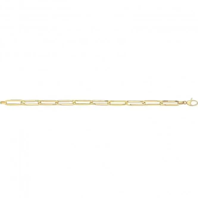 9ct Yellow Gold Ladies Paperclip Bracelet BR645