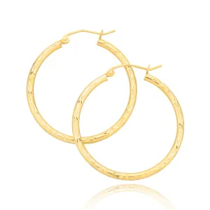 9ct Yellow Gold Silver Filled 30mm Hoop Earrings