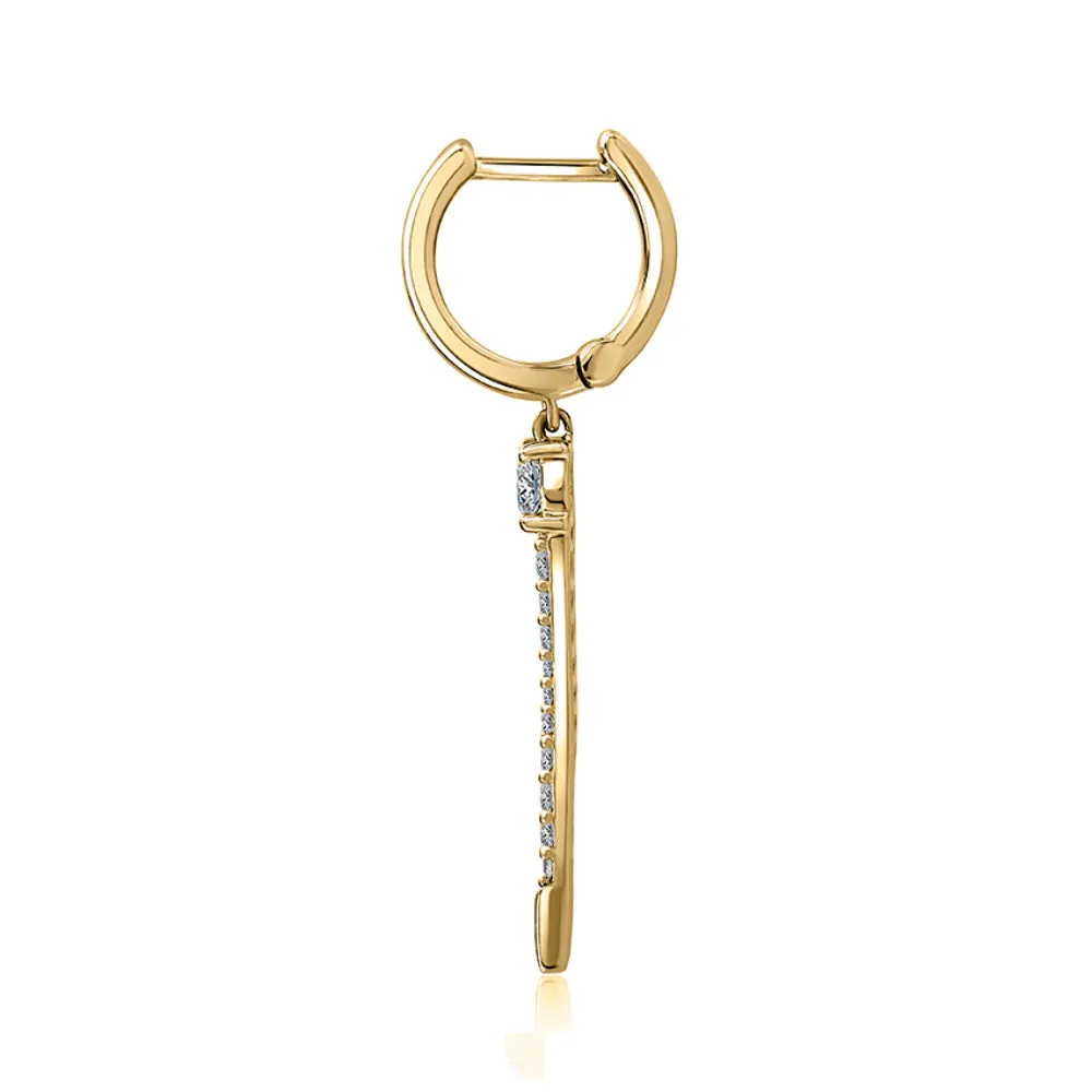 A. Jaffe 14k Sophisticated Diamond Dagger Drop Earrings