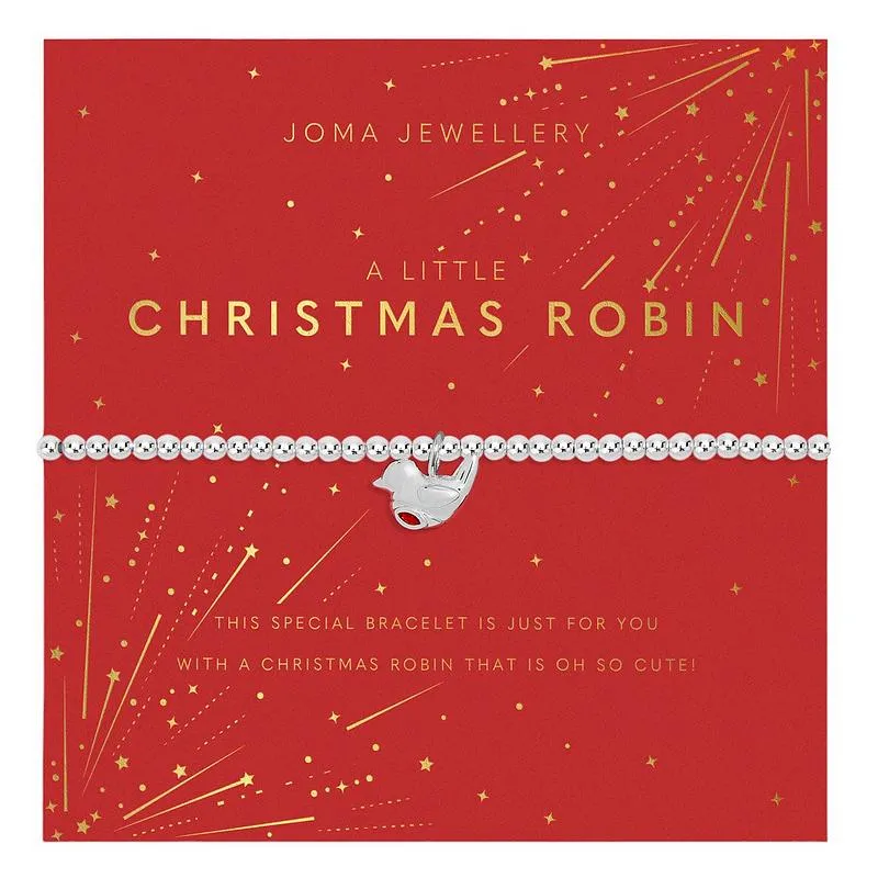 A Little Christmas Robin Bracelet Silver-plated