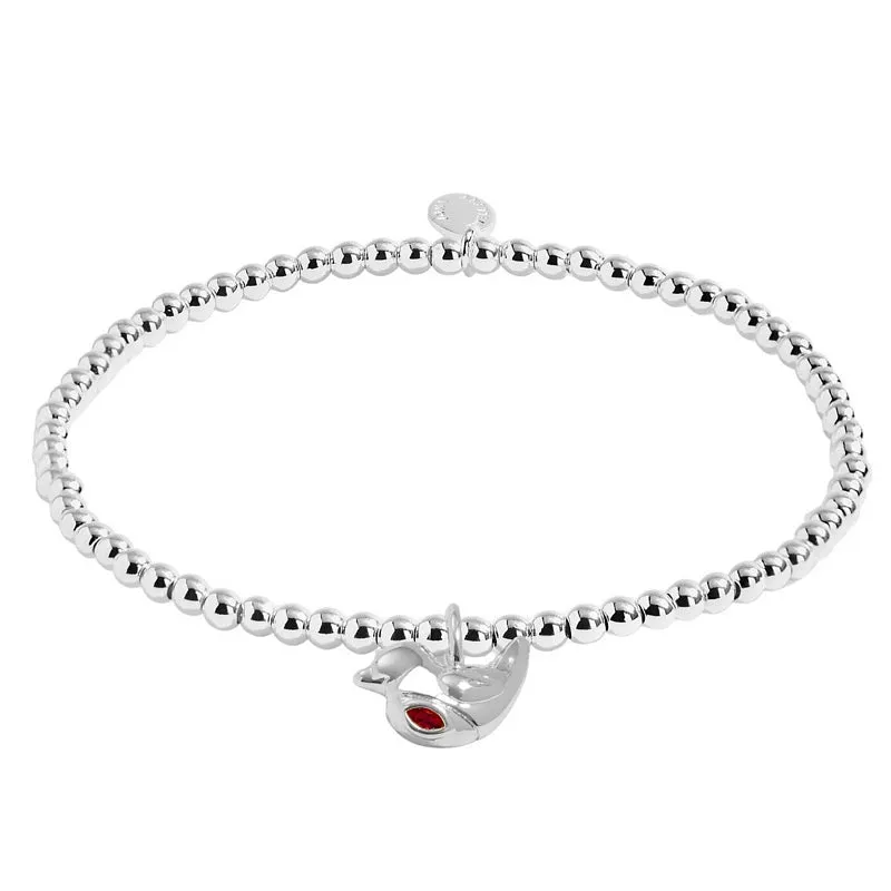 A Little Christmas Robin Bracelet Silver-plated
