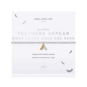 A Little Feathers Appear When Loved Ones Are Near Silver Stretch Bracelet 3801