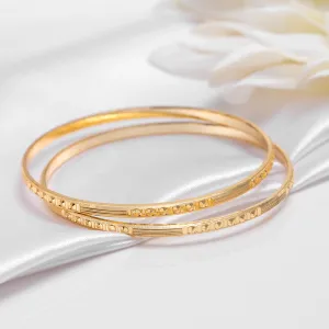 Abstract Elegance Gold Plated 925 Sterling Silver Bangles