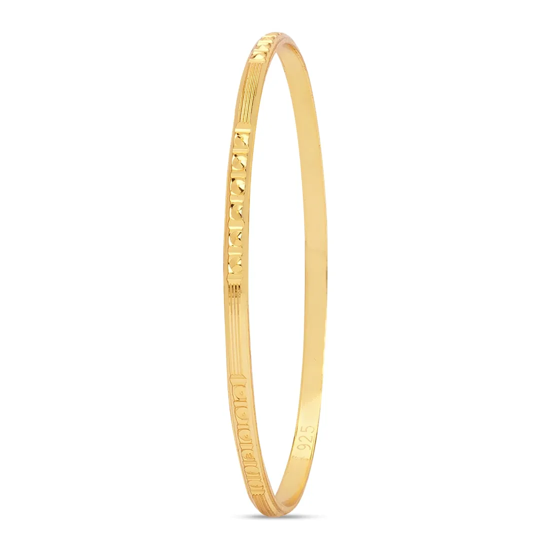 Abstract Elegance Gold Plated 925 Sterling Silver Bangles