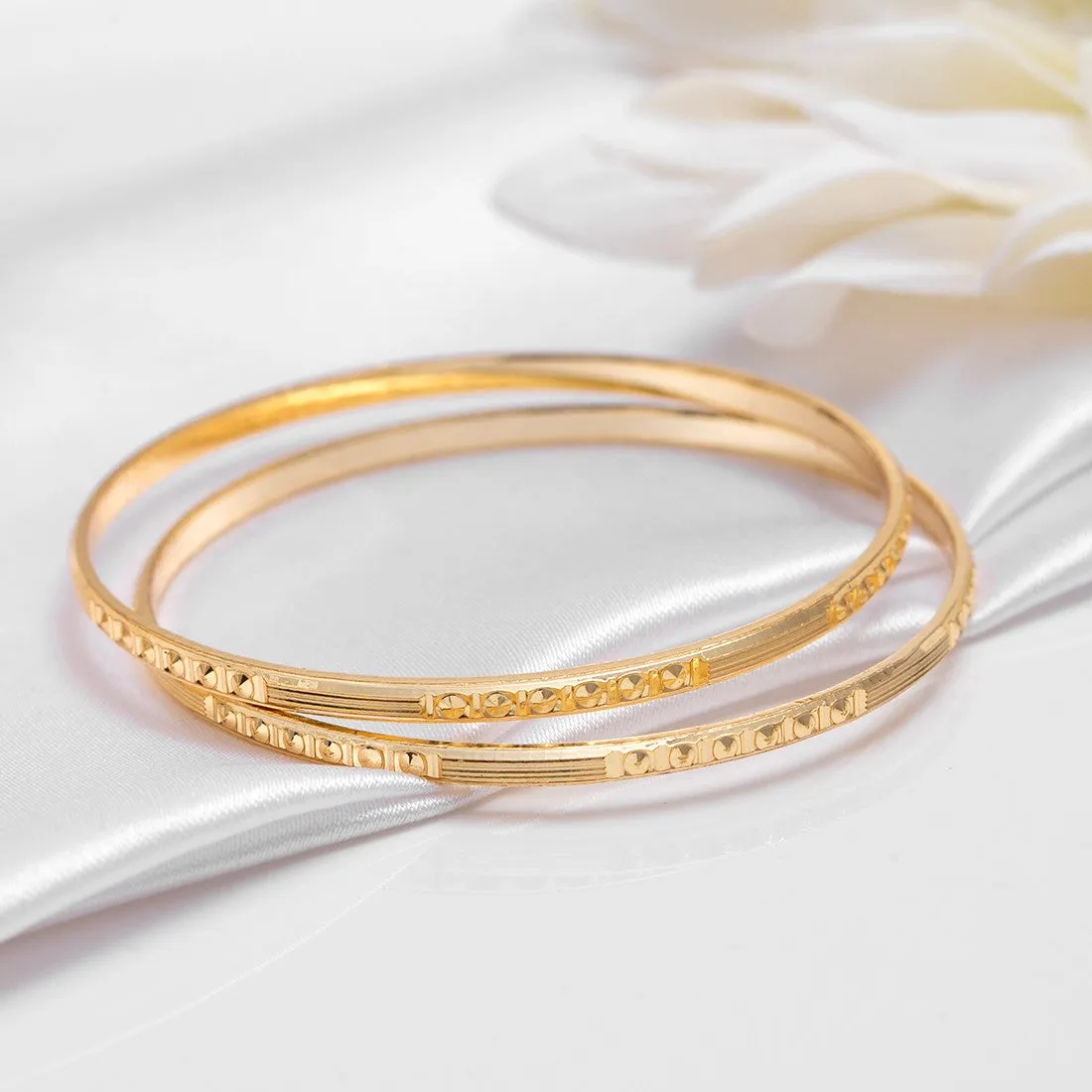 Abstract Elegance Gold Plated 925 Sterling Silver Bangles