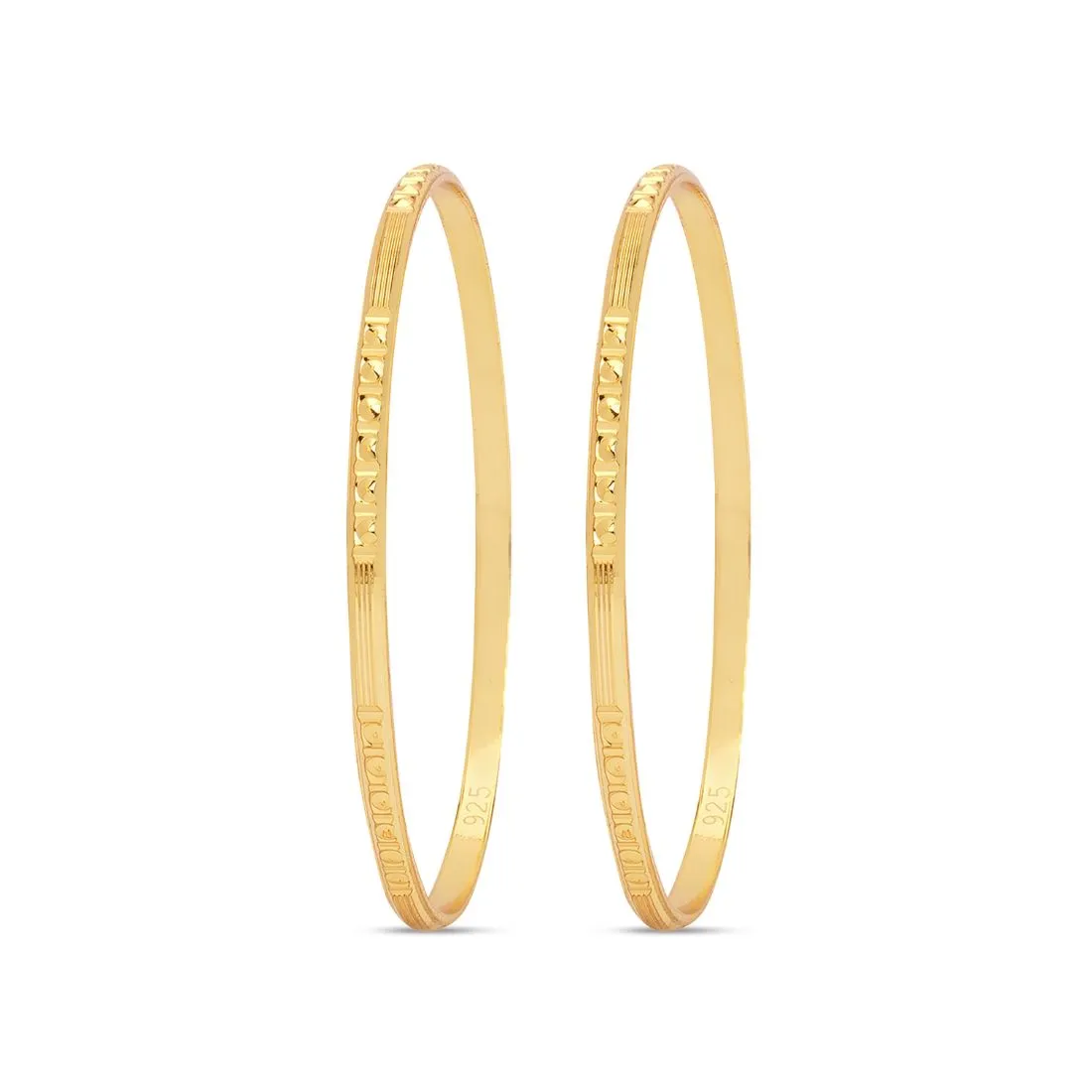 Abstract Elegance Gold Plated 925 Sterling Silver Bangles