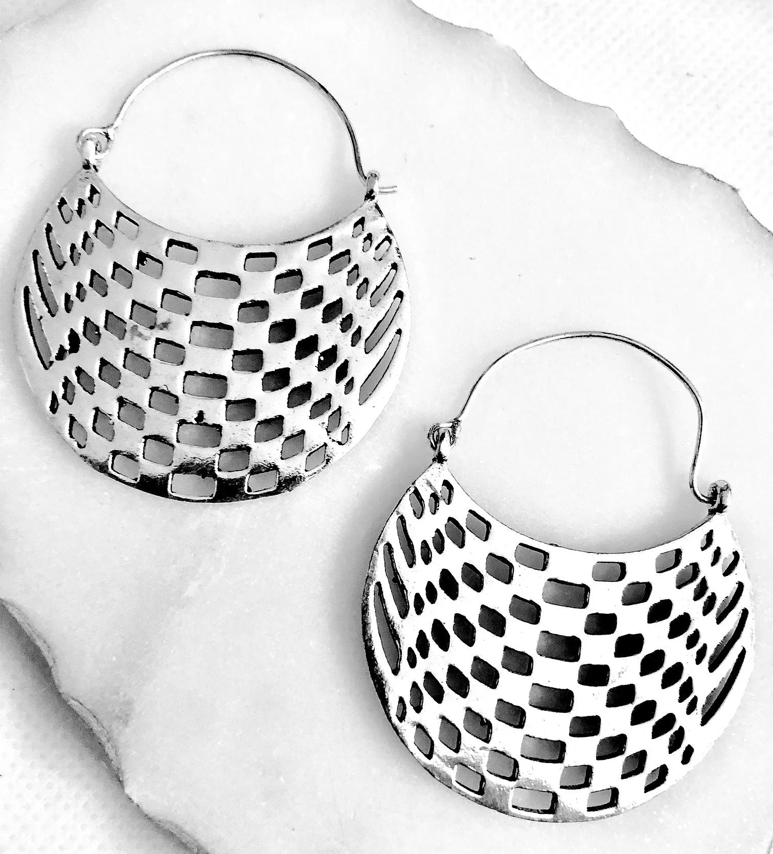 Abstract Hoops Earrings