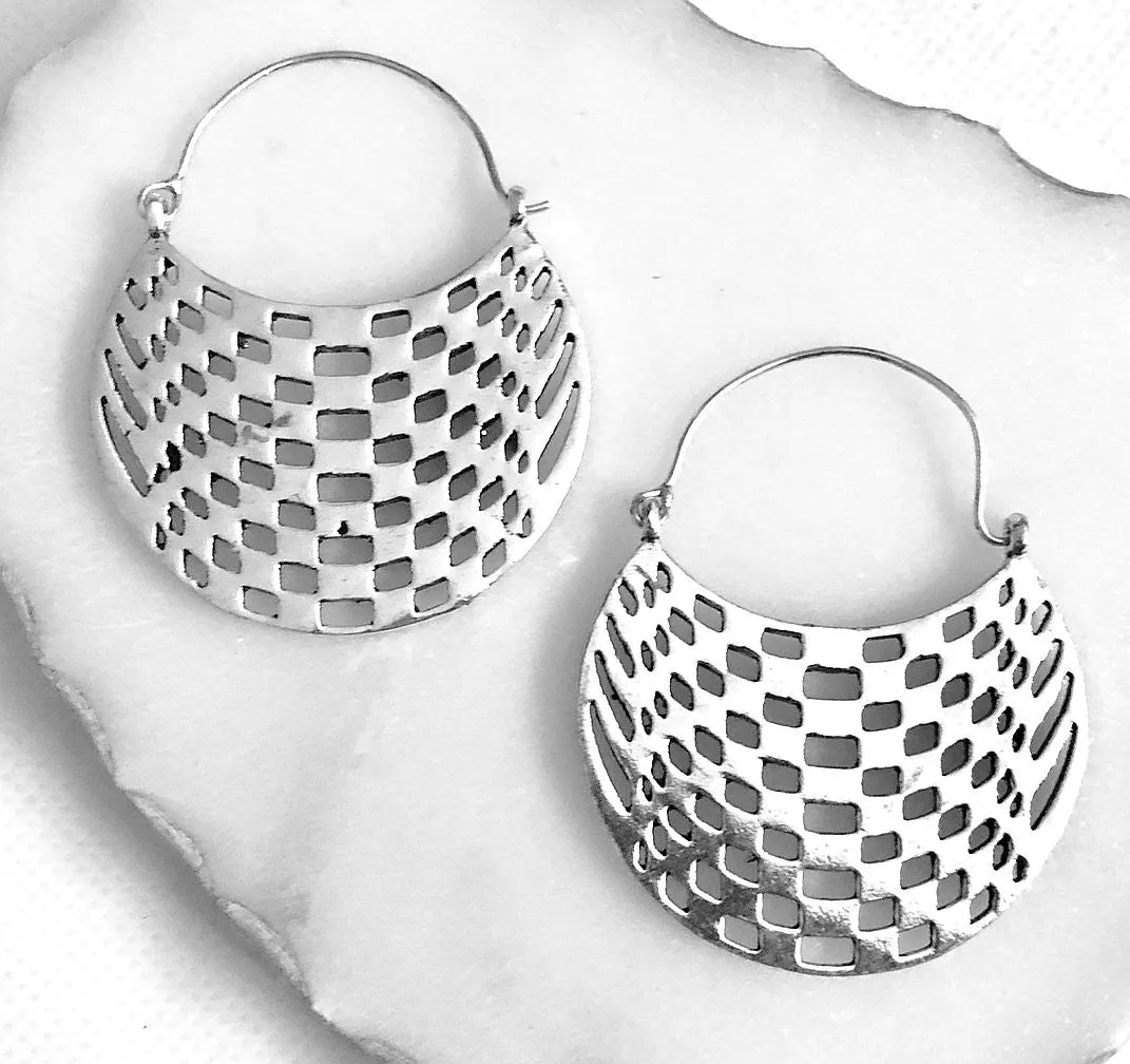 Abstract Hoops Earrings