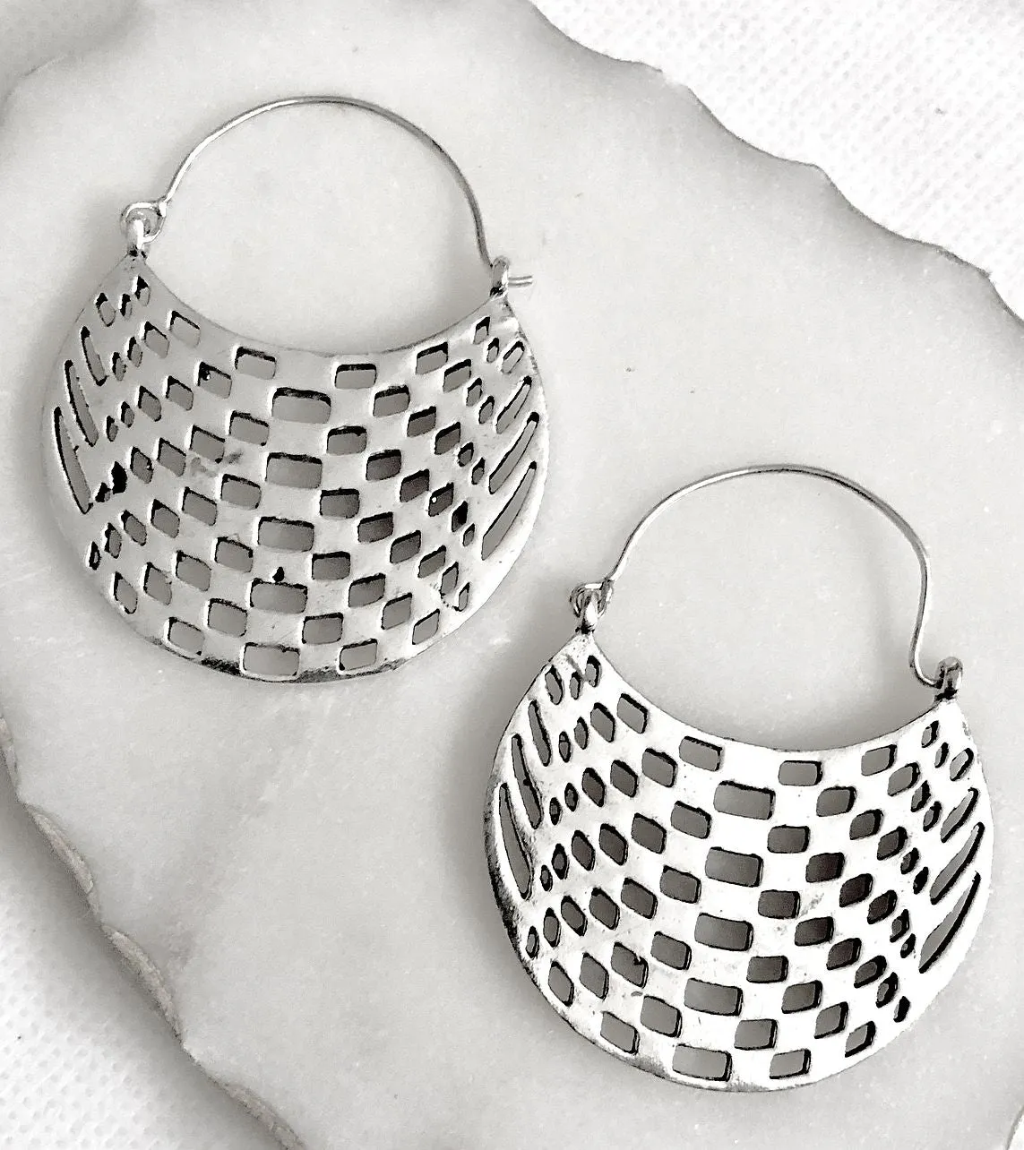 Abstract Hoops Earrings
