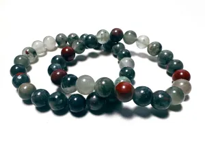 African Bloodstone Beaded Bracelet