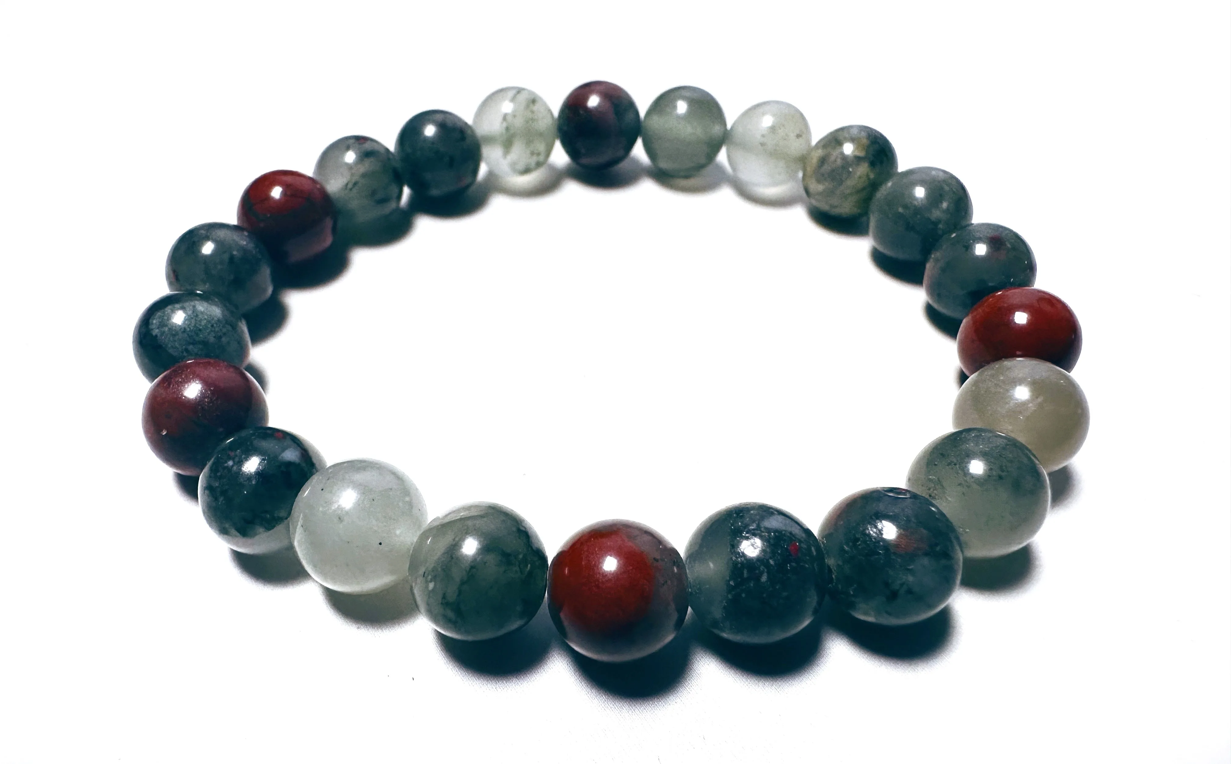 African Bloodstone Beaded Bracelet