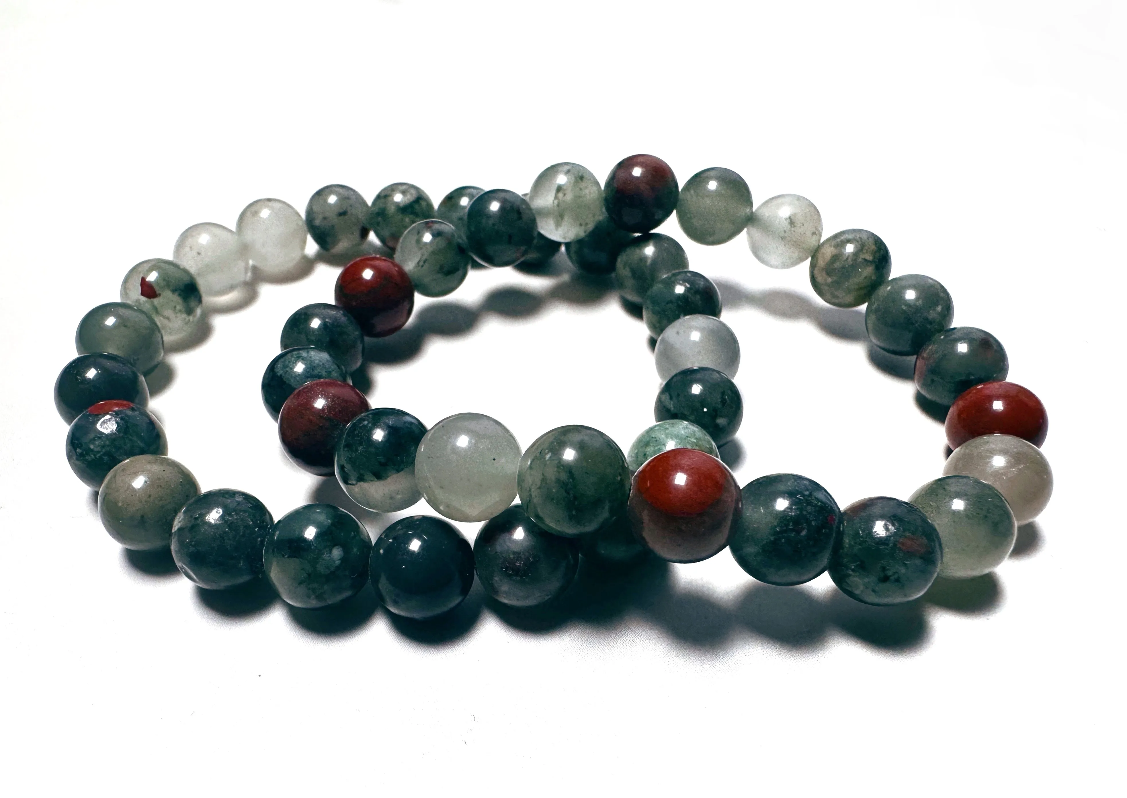 African Bloodstone Beaded Bracelet