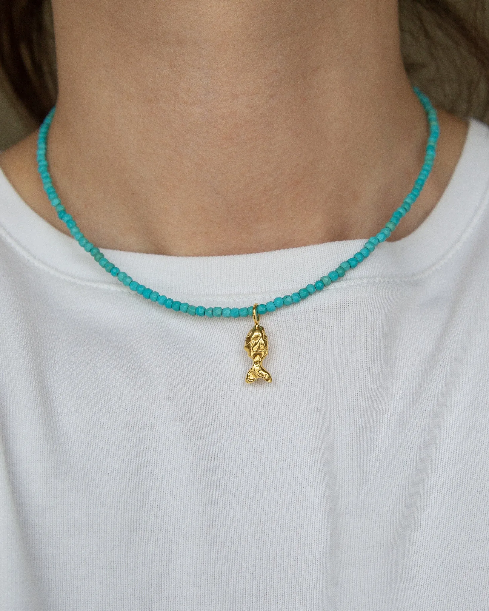 Agate Gemstone Necklace in Turquoise