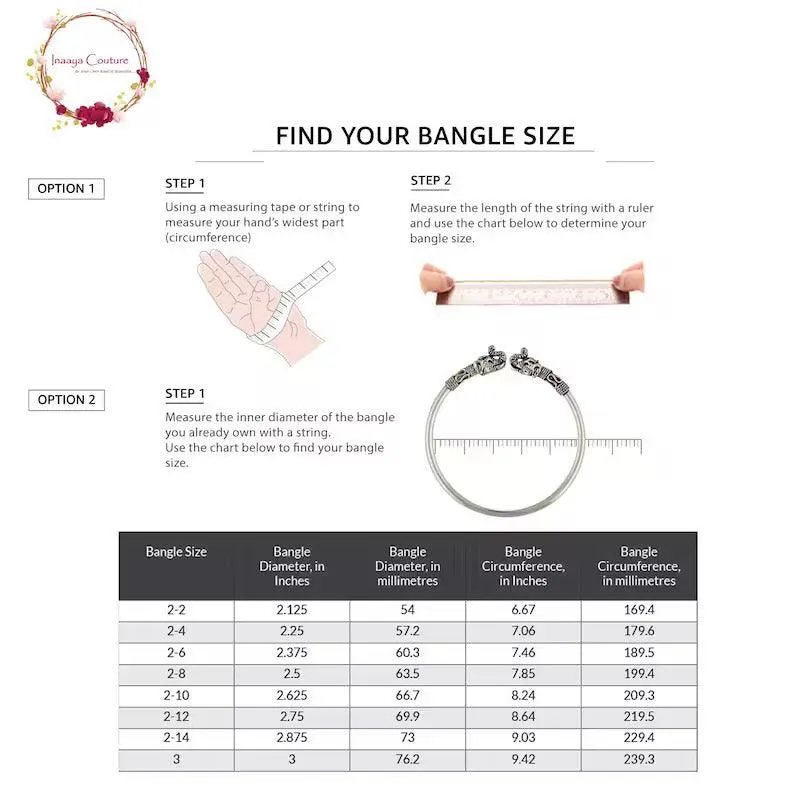 American Diamond Bangle Set Geometric Patterns And Floral Motifs Makes Luxurious Eye Catching Effect For Bridal