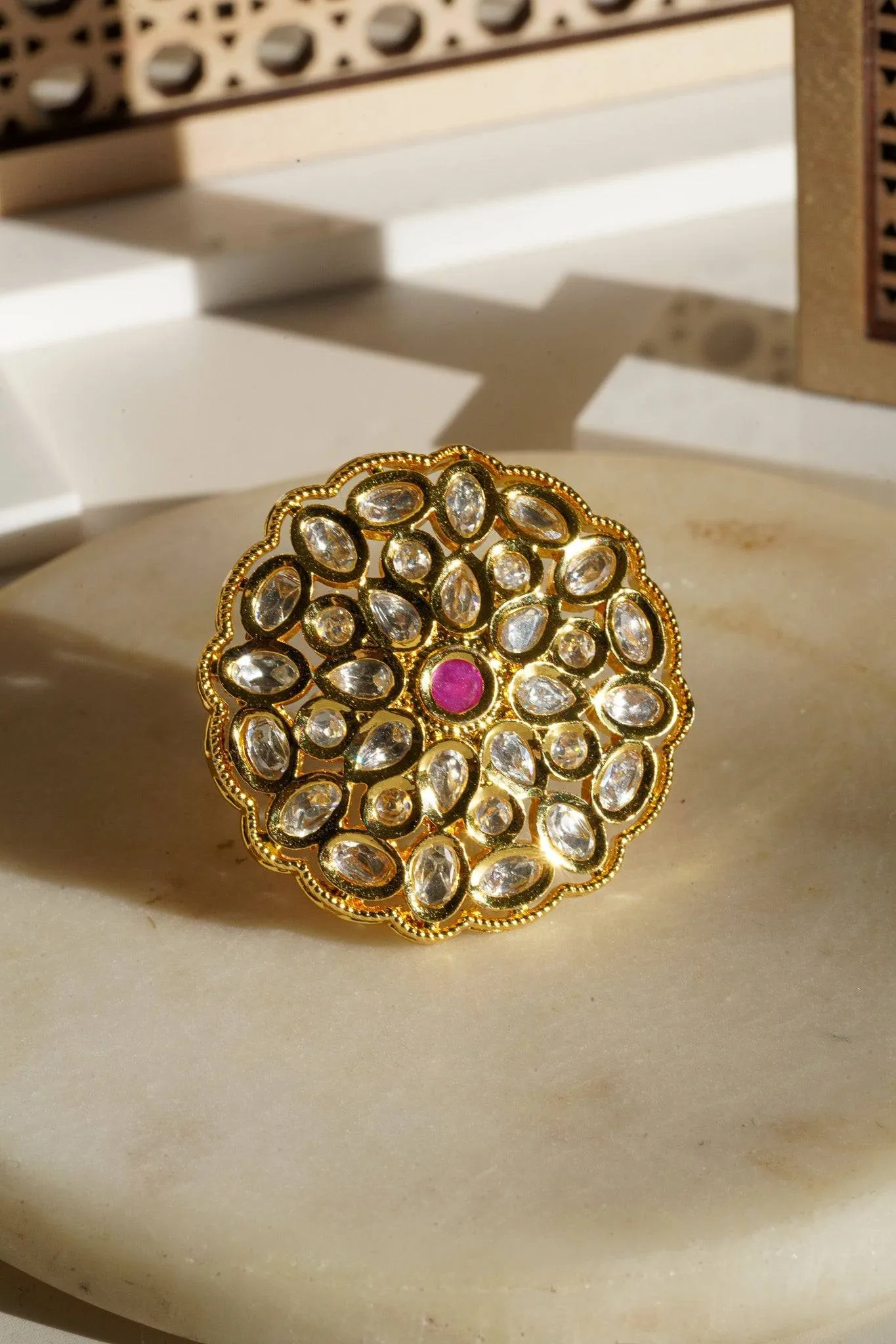 Anjali - Kundan Adjustable Statement Ring