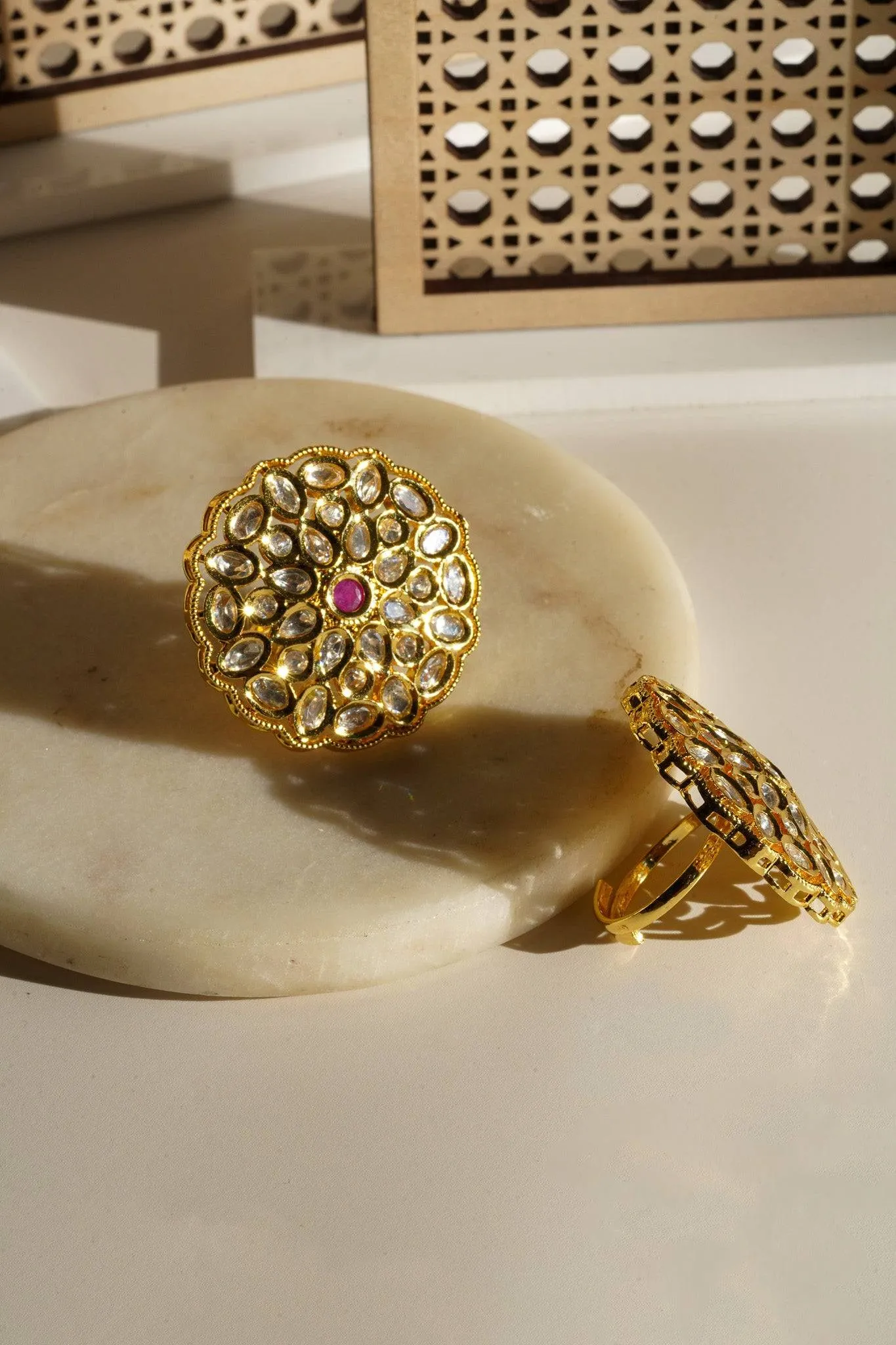 Anjali - Kundan Adjustable Statement Ring