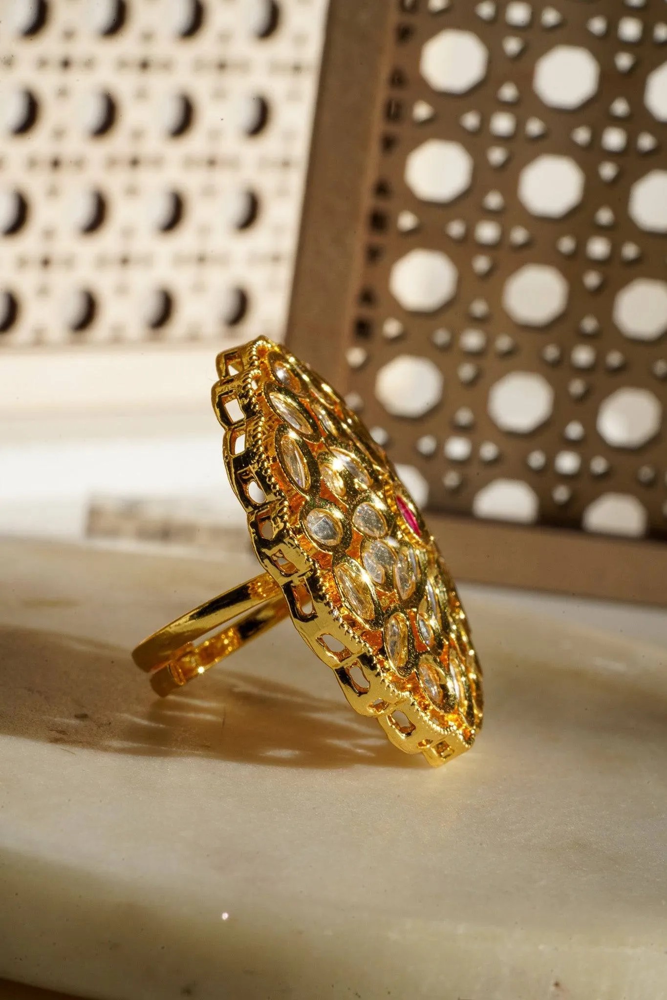 Anjali - Kundan Adjustable Statement Ring