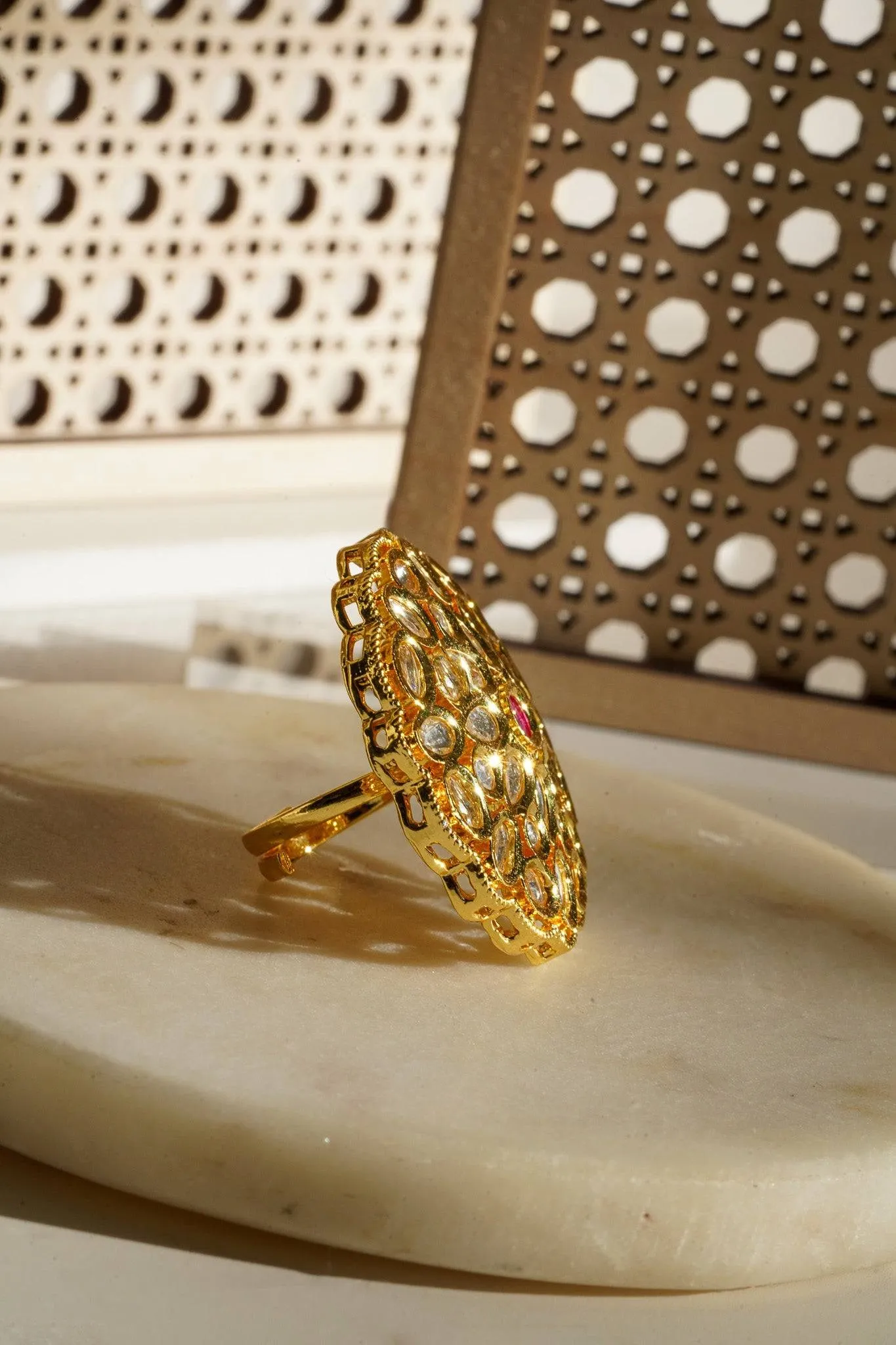 Anjali - Kundan Adjustable Statement Ring