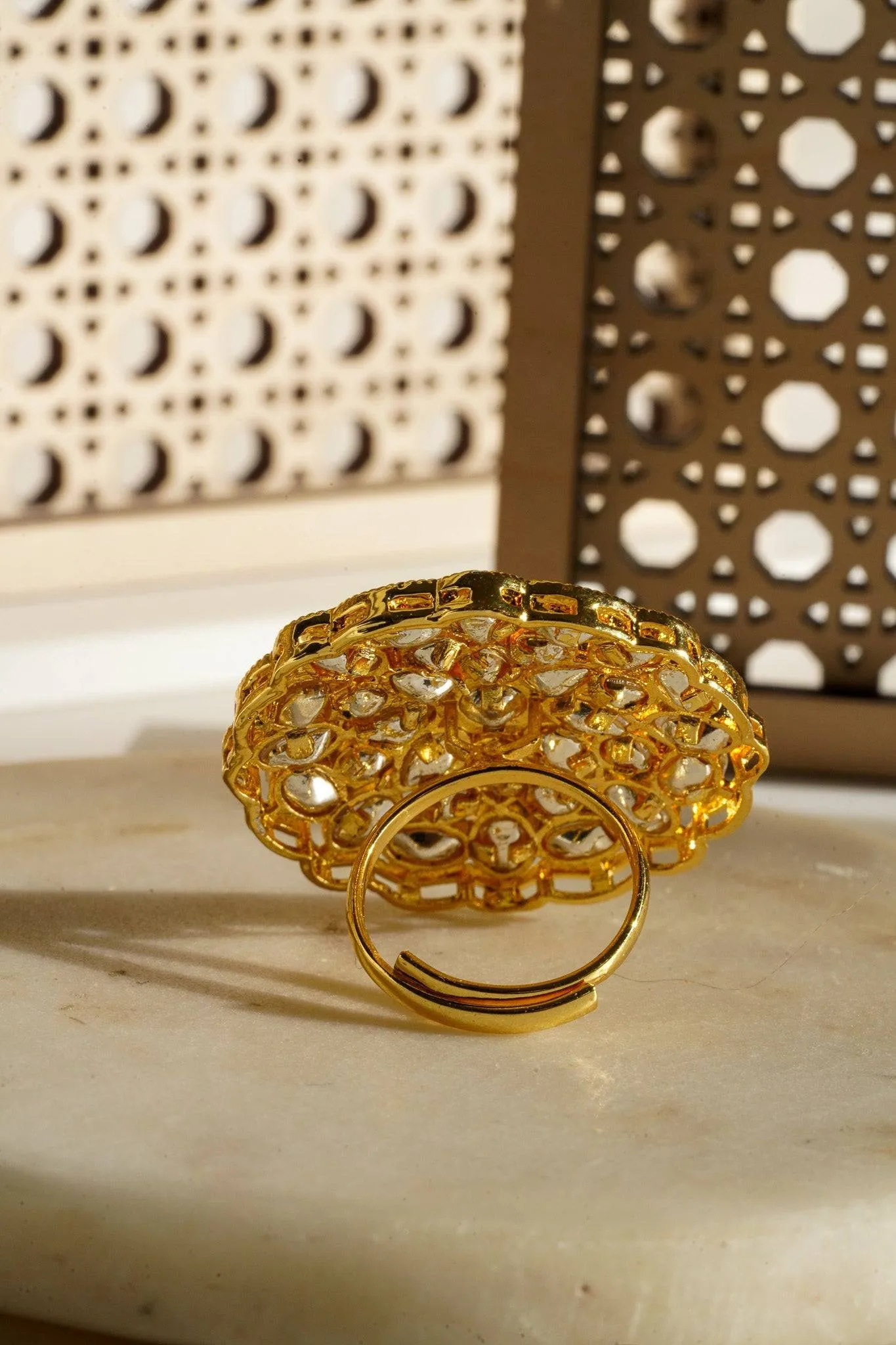 Anjali - Kundan Adjustable Statement Ring