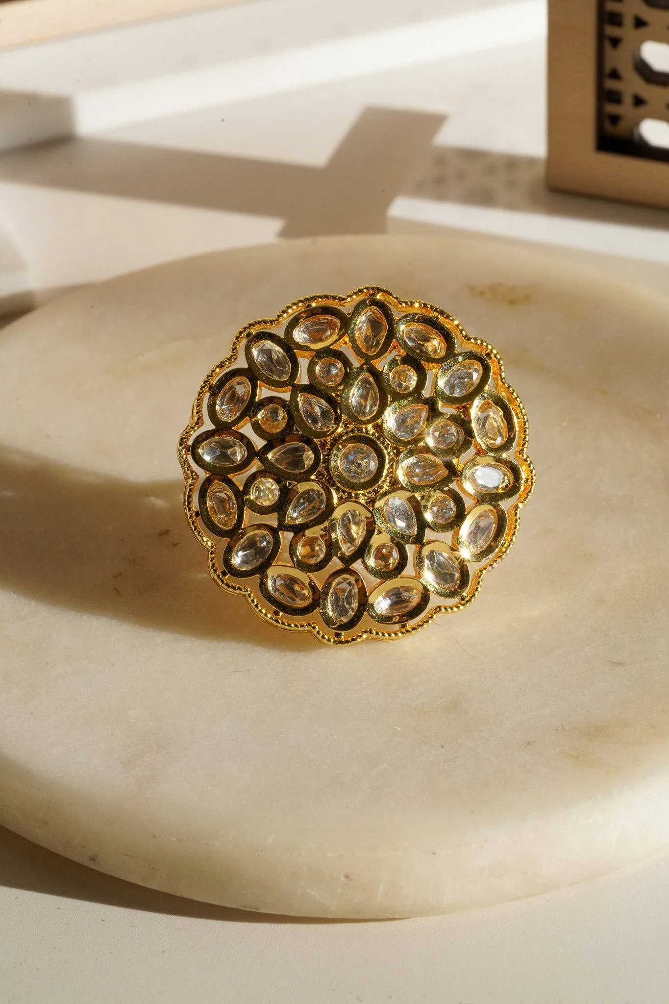 Anjali - Kundan Adjustable Statement Ring