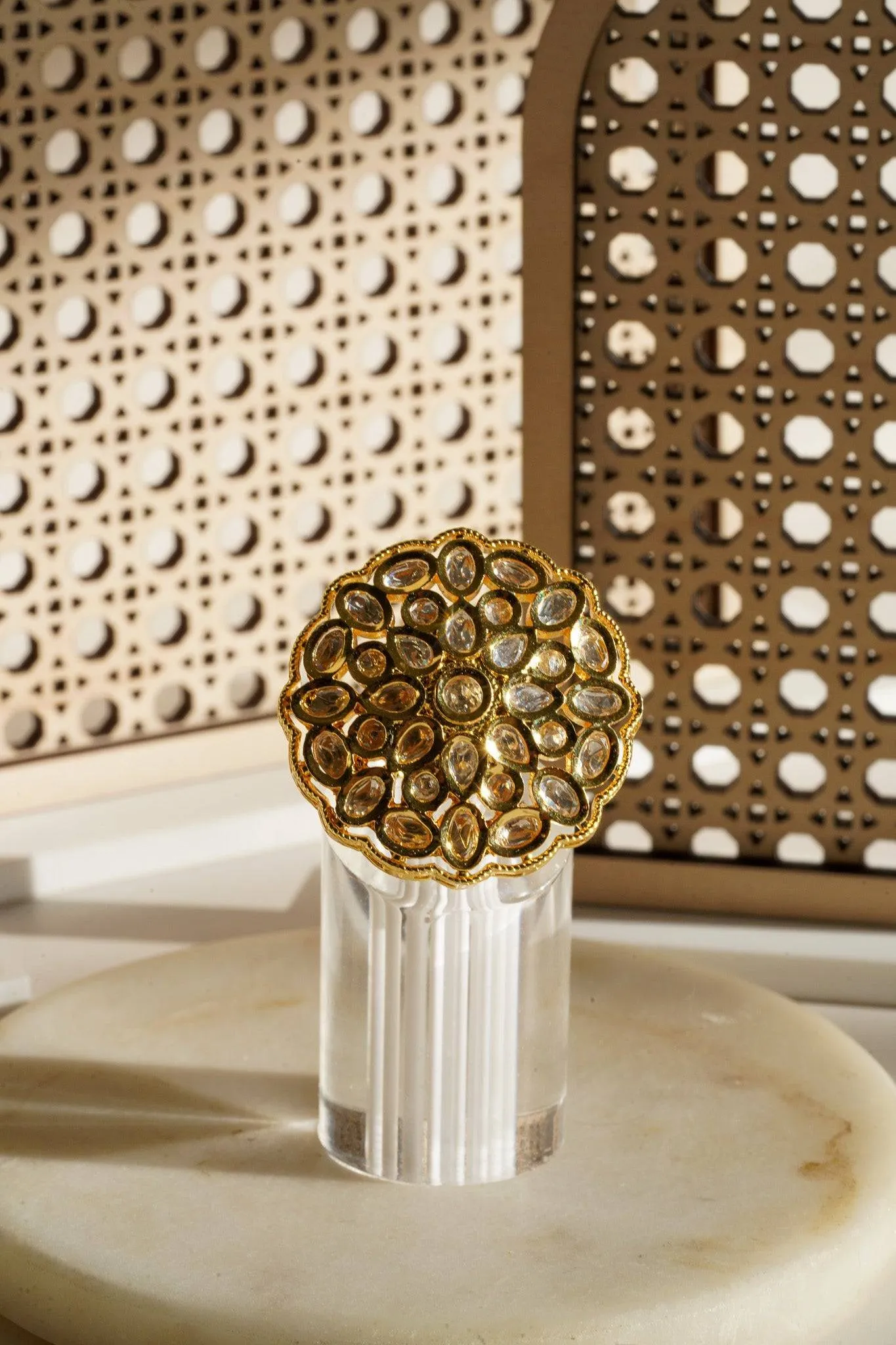 Anjali - Kundan Adjustable Statement Ring