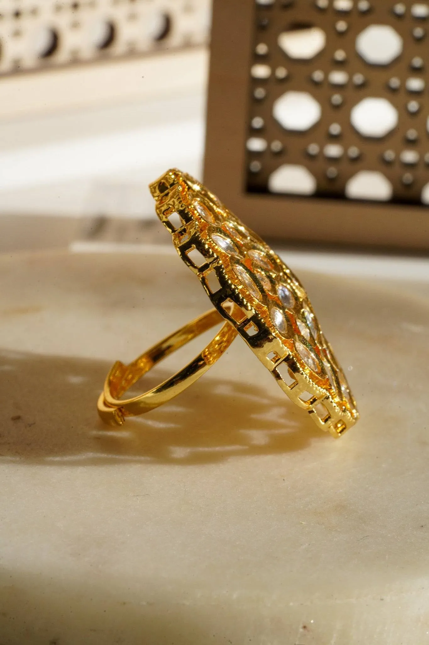 Anjali - Kundan Adjustable Statement Ring